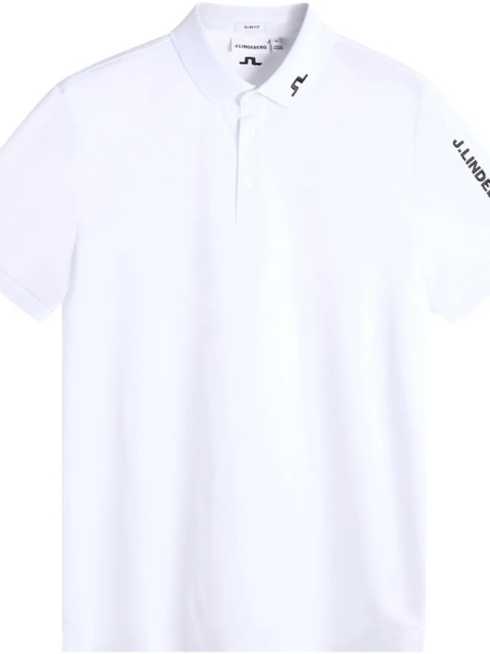 J.Lindeberg White Men’s Slim Polo with Subtle Logo